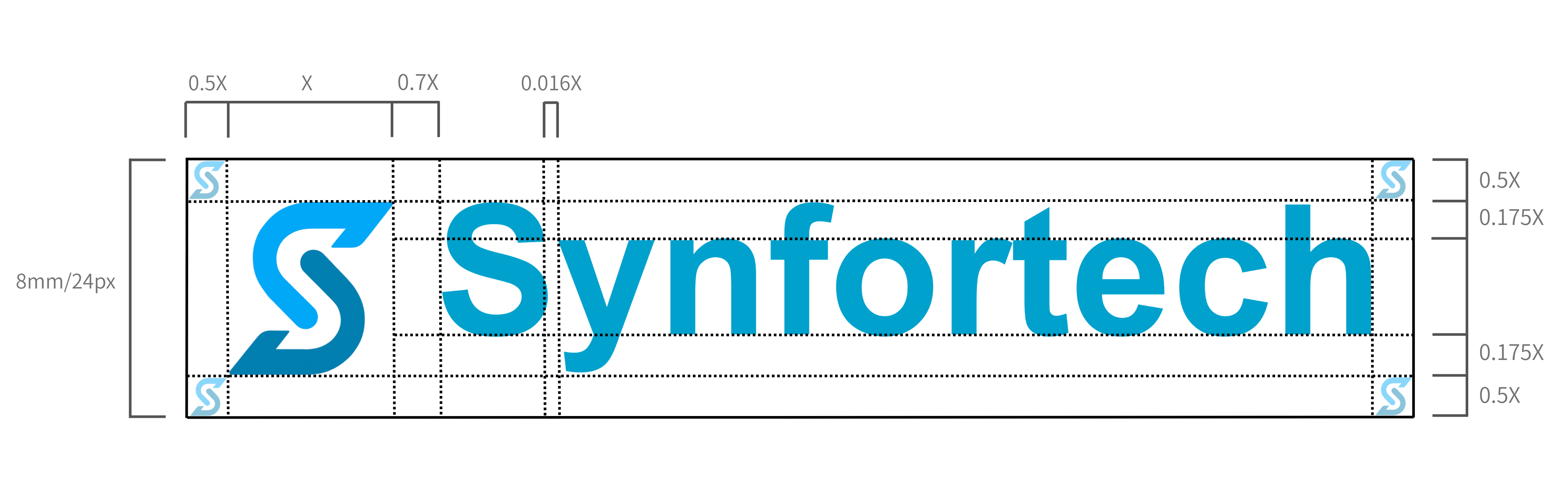 Synfortech ロゴ構成図